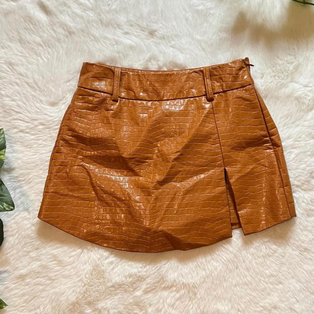 Leather skort